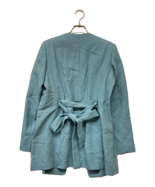 ANAYI（アナイ）ANAYI (アナイ) コットンダブルクロスノーカラージャケット ブルー サイズ:36の古着・服飾アイテム