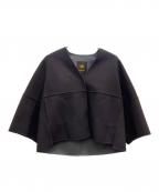 DRAWERドゥロワー）の古着「ウールケヌキVネックジャケット」｜ネイビー