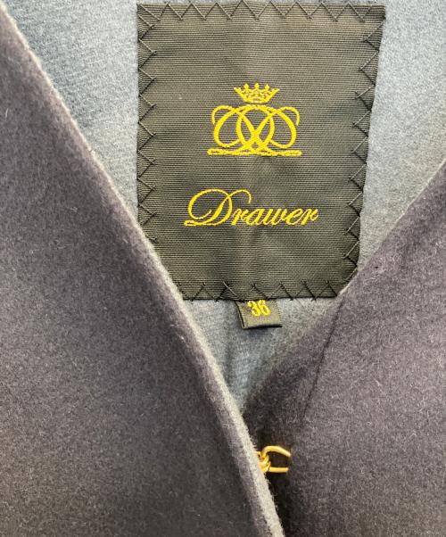 DRAWER（ドゥロワー）DRAWER (ドゥロワー) ウールケヌキVネックジャケット ネイビー サイズ:36の古着・服飾アイテム