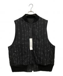 MADE IN STANDARD（メイドインスタンダード）の古着「2WAY PRINTED MA1 VEST」｜ブラック