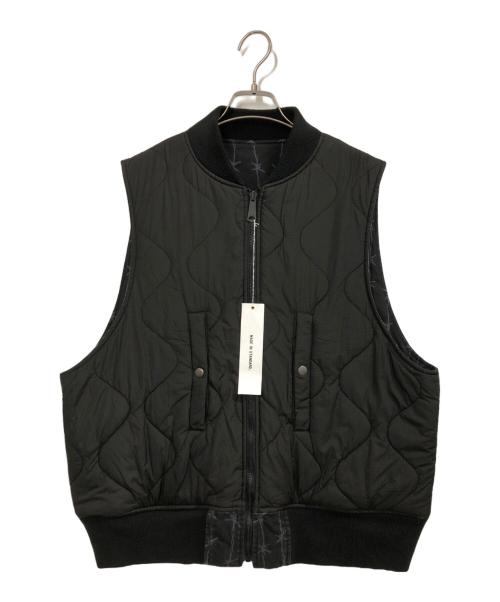MADE IN STANDARD（メイドインスタンダード）MADE IN STANDARD (メイドインスタンダード) 2WAY PRINTED MA1 VEST ブラック サイズ:Mの古着・服飾アイテム