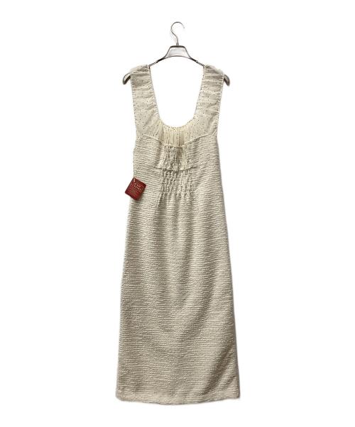 Me couture（ミークチュール）Me couture (ミークチュール) 2WAYドットツイードコンビワンピース アイボリー サイズ:1の古着・服飾アイテム