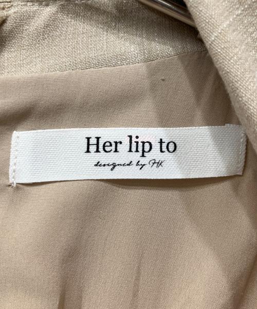 HER LIP TO（ハーリップトゥ）Her lip to (ハーリップトゥ) Meurice Pleated Lace Dress ベージュ サイズ:Mの古着・服飾アイテム