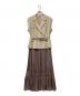 Her lip to（ハーリップトゥ）の古着「Meurice Pleated Lace Dress」｜ベージュ