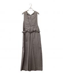 TENNE HANDCRAFTED MODERN（テン ハンドクラフテッド モダン）の古着「V NECK ALL IN ONE」｜グレー