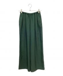 ENFOLD（エンフォルド）の古着「リネンライクリラックスワイドゴムトラウザー」｜グリーン