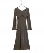 HER LIP TOハーリップトゥ）の古着「Back Lace-Up Knit Dress」｜グレー