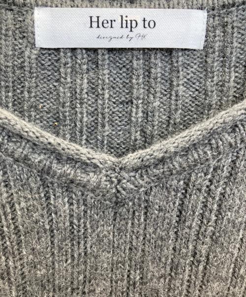 HER LIP TO（ハーリップトゥ）HER LIP TO (ハーリップトゥ) Back Lace-Up Knit Dress グレー サイズ:Мの古着・服飾アイテム