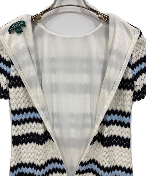 LAUREN RALPH LAUREN（ローレンラルフローレン）LAUREN RALPH LAUREN (ローレンラルフローレン) サマーニットワンピース ホワイト サイズ:00の古着・服飾アイテム