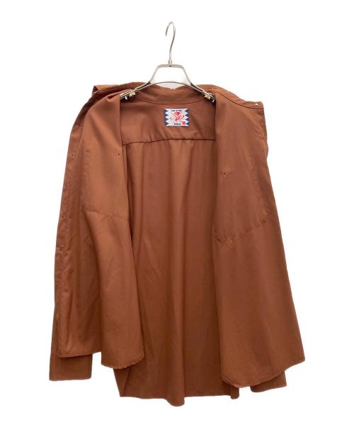 son of the cheese（サノバチーズ）SON OF THE CHEESE (（サノバチーズ）) ウールワークシャツ ブラウン サイズ:Mの古着・服飾アイテム
