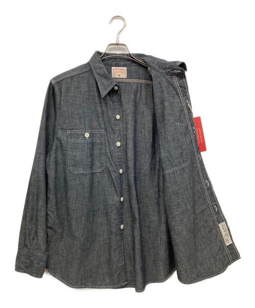 BONCOURA（ボンクラ）BONCOURA (ボンクラ) シャンブレーワークシャツ インディゴ サイズ:38の古着・服飾アイテム