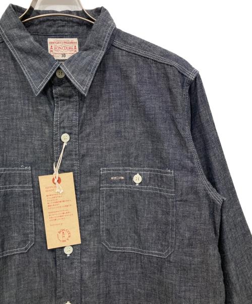 BONCOURA（ボンクラ）BONCOURA (ボンクラ) シャンブレーワークシャツ インディゴ サイズ:38の古着・服飾アイテム