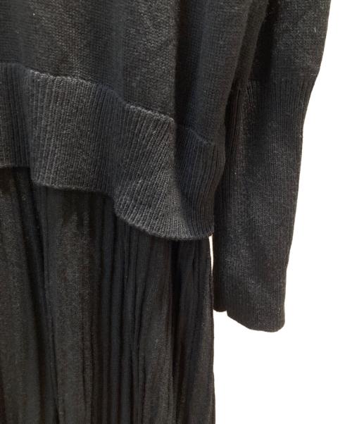 Curensology（カレンソロジー）Curensology (カレンソロジー) プリーツドッキングワンピース ブラック サイズ:Fの古着・服飾アイテム