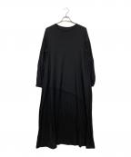 PLAIN PEOPLEプレインピープル）の古着「バンデーラ天竺スパイラルギャザードレス」｜ブラック