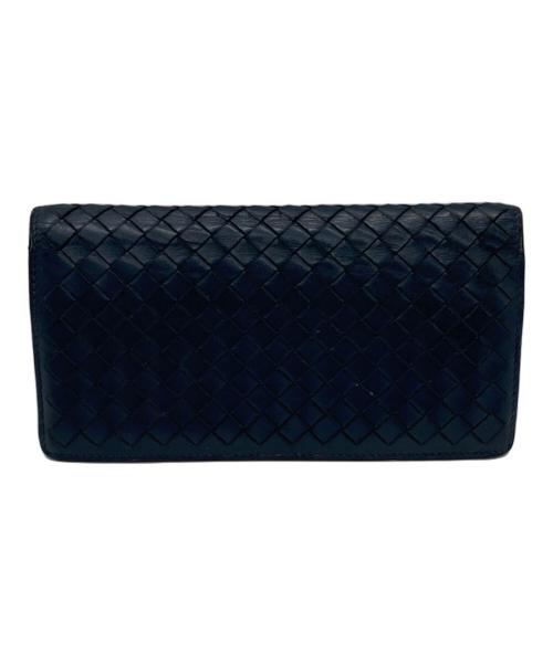 BOTTEGA VENETA（ボッテガベネタ）BOTTEGA VENETA (ボッテガベネタ) 長財布 ネイビーの古着・服飾アイテム