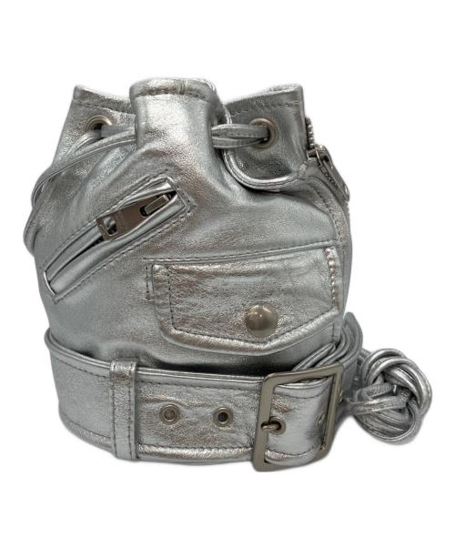 beautiful people（ビューティフルピープル）beautiful people (ビューティフルピープル) riders mini drawstring bag シルバーの古着・服飾アイテム