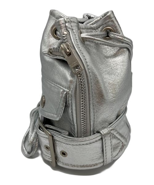 beautiful people（ビューティフルピープル）beautiful people (ビューティフルピープル) riders mini drawstring bag シルバーの古着・服飾アイテム