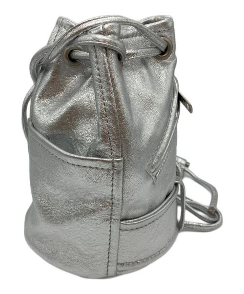 beautiful people（ビューティフルピープル）beautiful people (ビューティフルピープル) riders mini drawstring bag シルバーの古着・服飾アイテム