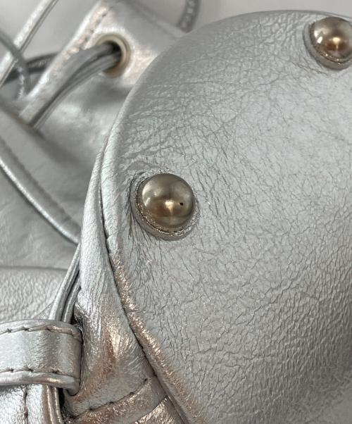 beautiful people（ビューティフルピープル）beautiful people (ビューティフルピープル) riders mini drawstring bag シルバーの古着・服飾アイテム