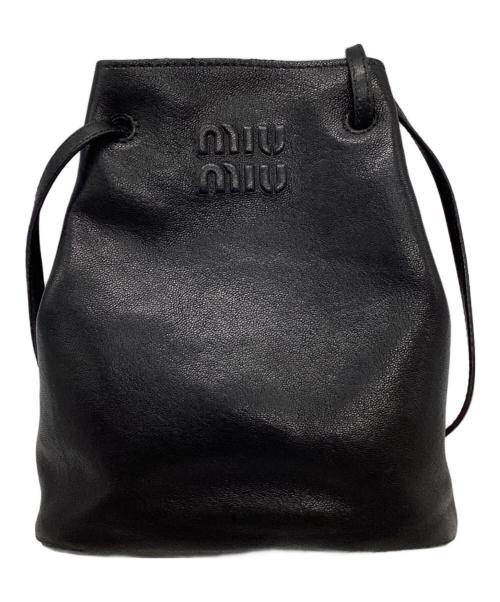 MIU MIU（ミュウミュウ）MIU MIU (ミュウミュウ) ナッパレザー ミニバッグ ブラックの古着・服飾アイテム