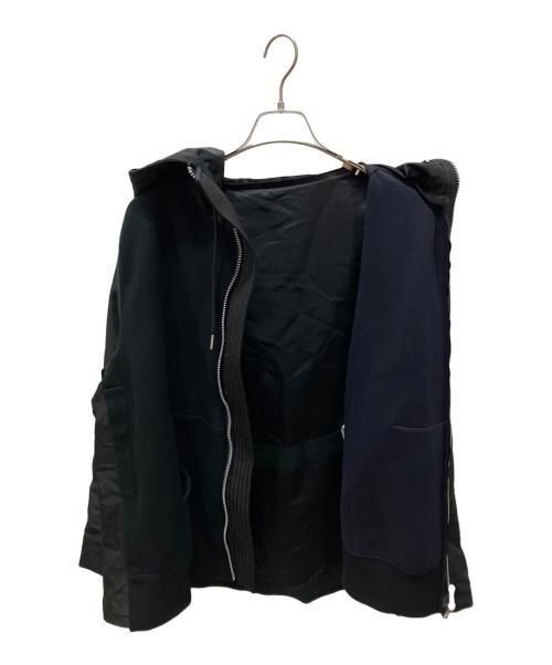 sacai（サカイ）sacai (サカイ) Nylon Twill x Sponge Sweat Hoodie ブラック サイズ:1の古着・服飾アイテム