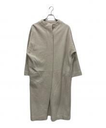 evam eva（エヴァムエヴァ）の古着「プレスウールロングコート」｜ベージュ