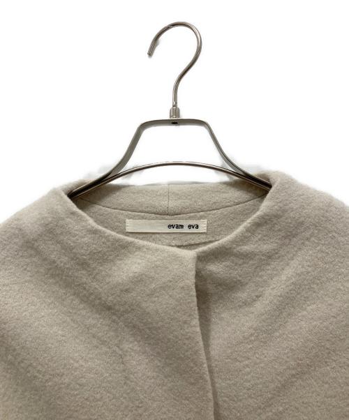 evam eva（エヴァムエヴァ）evam eva (エヴァムエヴァ) プレスウールロングコート ベージュ サイズ:2の古着・服飾アイテム