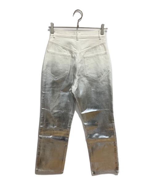 MECRE（メクル）MECRE (メクル) グラデーションコーティングストレートデニム ホワイト×シルバー サイズ:Mの古着・服飾アイテム