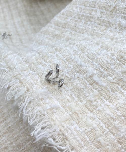 PLST（プラステ）PLST (プラステ) ツイードジャケット ホワイト サイズ:Mの古着・服飾アイテム