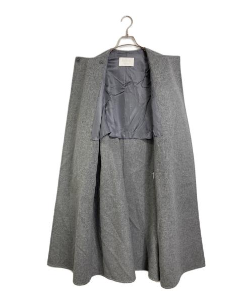 BALLSEY（ボールジィ）BALLSEY (ボールジィ) プレミアムウールリバー ノーカラーコート グレー サイズ:36の古着・服飾アイテム