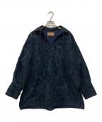 Ameriアメリ）の古着「BOTANICAL JACQUARD BLOUSE」｜ネイビー