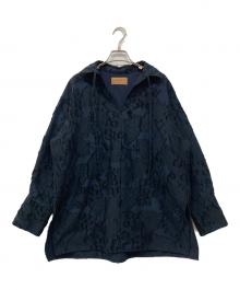 Ameri（アメリ）の古着「BOTANICAL JACQUARD BLOUSE」｜ネイビー