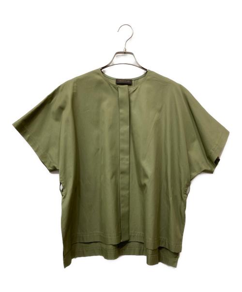 TOMORROW LAND collection（トゥモローランドコレクション）TOMORROW LAND collection (トゥモローランドコレクション) コットンギャバジン ベルテッドシャツ カーキ サイズ:36の古着・服飾アイテム