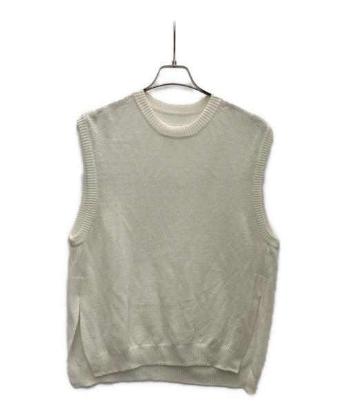 UNFIL（アンフィル）unfil (アンフィル) オーガニックコットン コイルドヤーン ニット ベスト アイボリー サイズ:SIZE1の古着・服飾アイテム