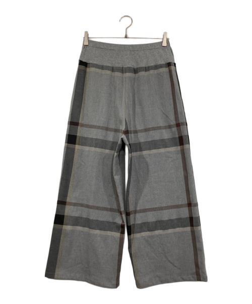 BEARDSLEY（ビアズリー）BEARDSLEY (ビアズリー) チェックウエストリブパンツ グレー サイズ:2の古着・服飾アイテム