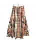 CADUNE (カデュネ) ギャザーチェックロングスカート ベージュ×オレンジ サイズ:38：3500円