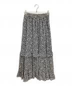 CADUNEカデュネ）の古着「マルチ柄スカート」｜ブラック×ホワイト