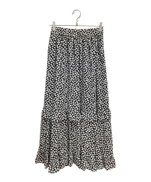 CADUNE（カデュネ）CADUNE (カデュネ) マルチ柄スカート ブラック×ホワイト サイズ:38の古着・服飾アイテム