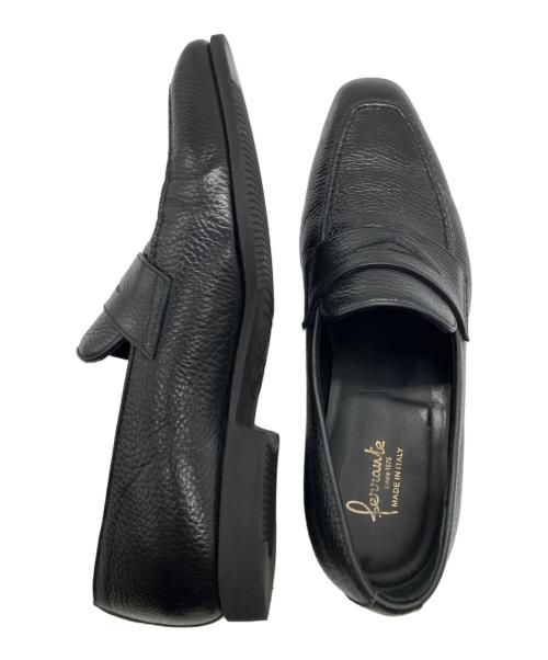 Ferrante（フェランテ）FERRANTE (フェランテ) スクエアチップコインローファー ブラック サイズ:7の古着・服飾アイテム