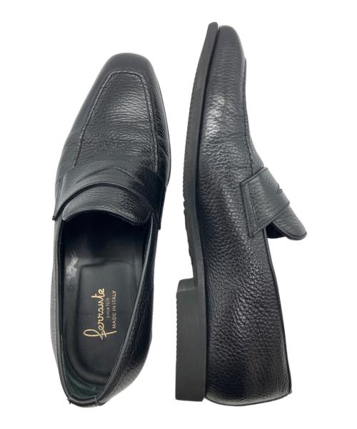 Ferrante（フェランテ）FERRANTE (フェランテ) スクエアチップコインローファー ブラック サイズ:7の古着・服飾アイテム