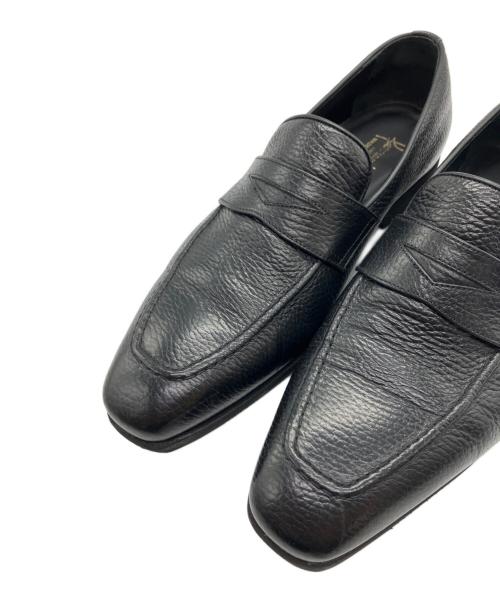 Ferrante（フェランテ）FERRANTE (フェランテ) スクエアチップコインローファー ブラック サイズ:7の古着・服飾アイテム