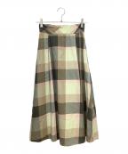 BLUE LABEL CRESTBRIDGEブルーレーベルクレストブリッジ）の古着「チェックスカート」｜カーキ