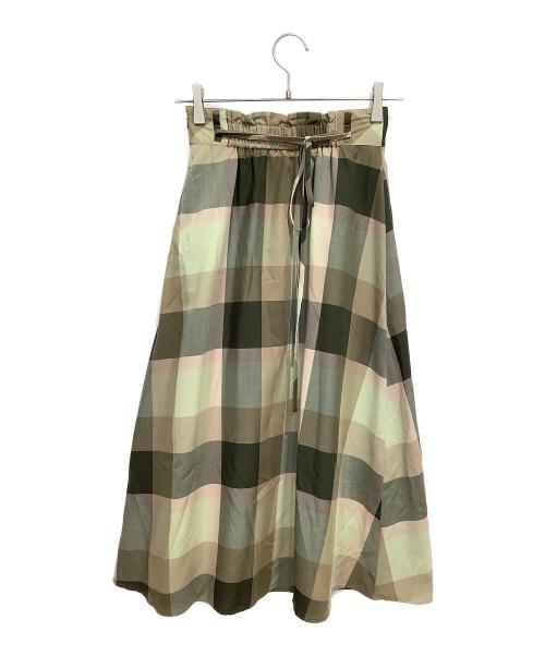 BLUE LABEL CRESTBRIDGE（ブルーレーベルクレストブリッジ）BLUE LABEL CRESTBRIDGE (ブルーレーベルクレストブリッジ) チェックスカート カーキ サイズ:34の古着・服飾アイテム