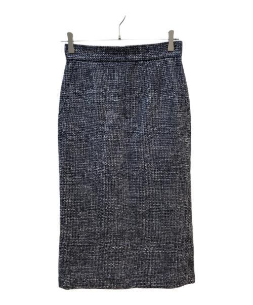 INED（イネド）INED (イネド) ツイードタイトミディスカート ブラック サイズ:9の古着・服飾アイテム