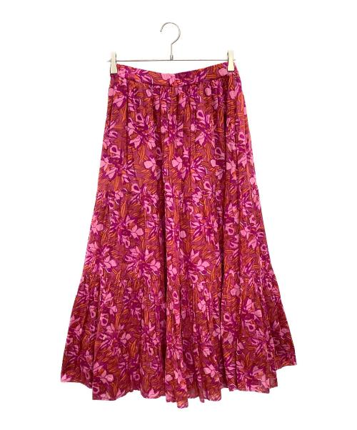 sara mallika（サラマリカ）sara mallika (サラマリカ) GAUZE VOILE BIG FLOWER PRINT SKIRT ショッキングピンク サイズ:-の古着・服飾アイテム