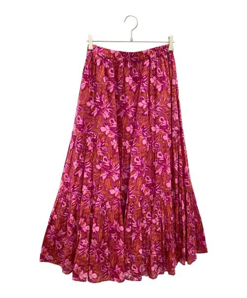 sara mallika（サラマリカ）sara mallika (サラマリカ) GAUZE VOILE BIG FLOWER PRINT SKIRT ショッキングピンク サイズ:-の古着・服飾アイテム