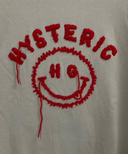 Hysteric Glamour（ヒステリックグラマー）Hysteric Glamour (ヒステリックグラマー) SMILE刺繍 オーバーサイズスウェット ベージュ サイズ:FREEの古着・服飾アイテム