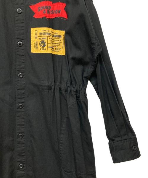 Hysteric Glamour（ヒステリックグラマー）Hysteric Glamour (ヒステリックグラマー) TICKET PATCH 長袖シャツワンピース ブラック サイズ:FREEの古着・服飾アイテム