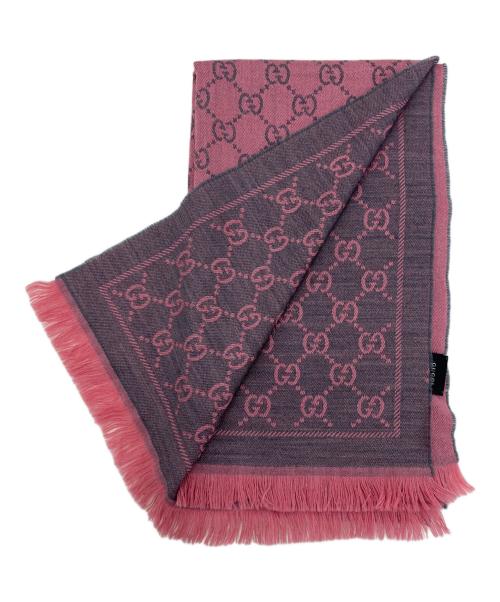 GUCCI（グッチ）GUCCI (グッチ) ウールスカーフ ピンクの古着・服飾アイテム