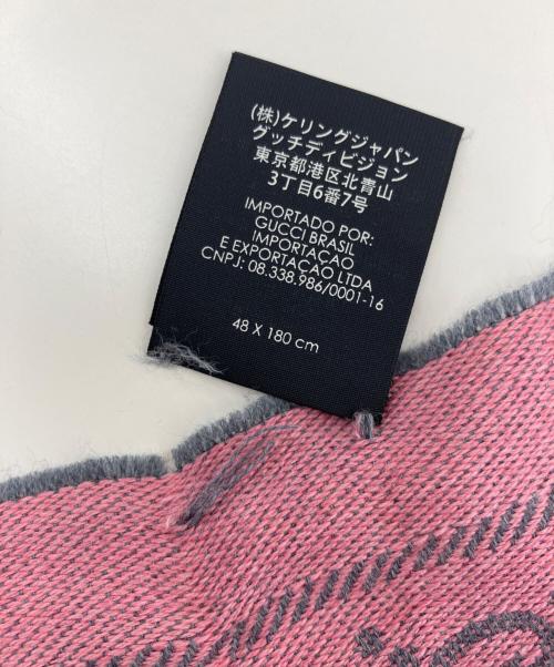 GUCCI（グッチ）GUCCI (グッチ) ウールスカーフ ピンクの古着・服飾アイテム